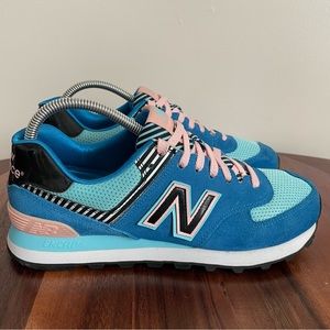 New Balance 574 Classics Blue/Pink Sneakers